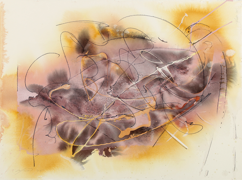 Ricardo Morin Watercolor and Ink Painting on Paper from "Vortex Series"