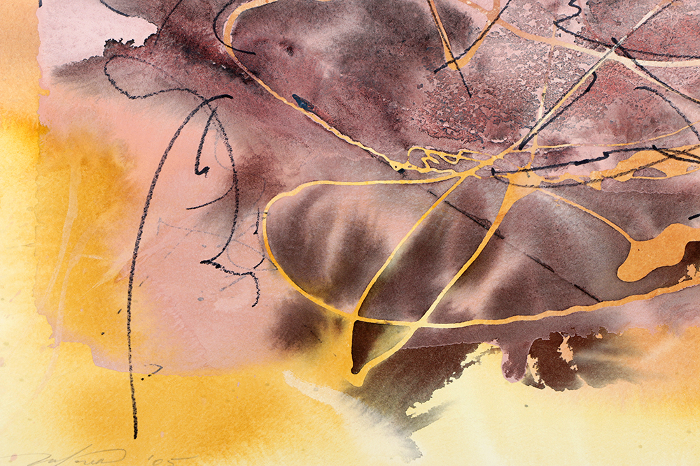 Ricardo Morin Watercolor and Ink Painting on Paper from "Vortex Series"