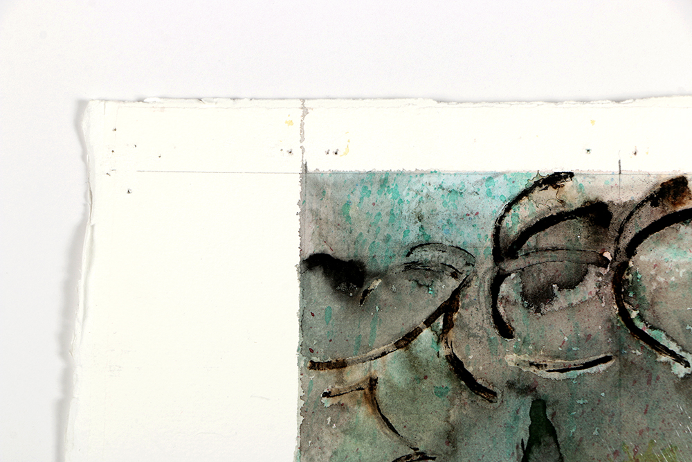 Ricardo Morin Abstract Ink and Watercolor Painting on Paper from "Sonata Series"