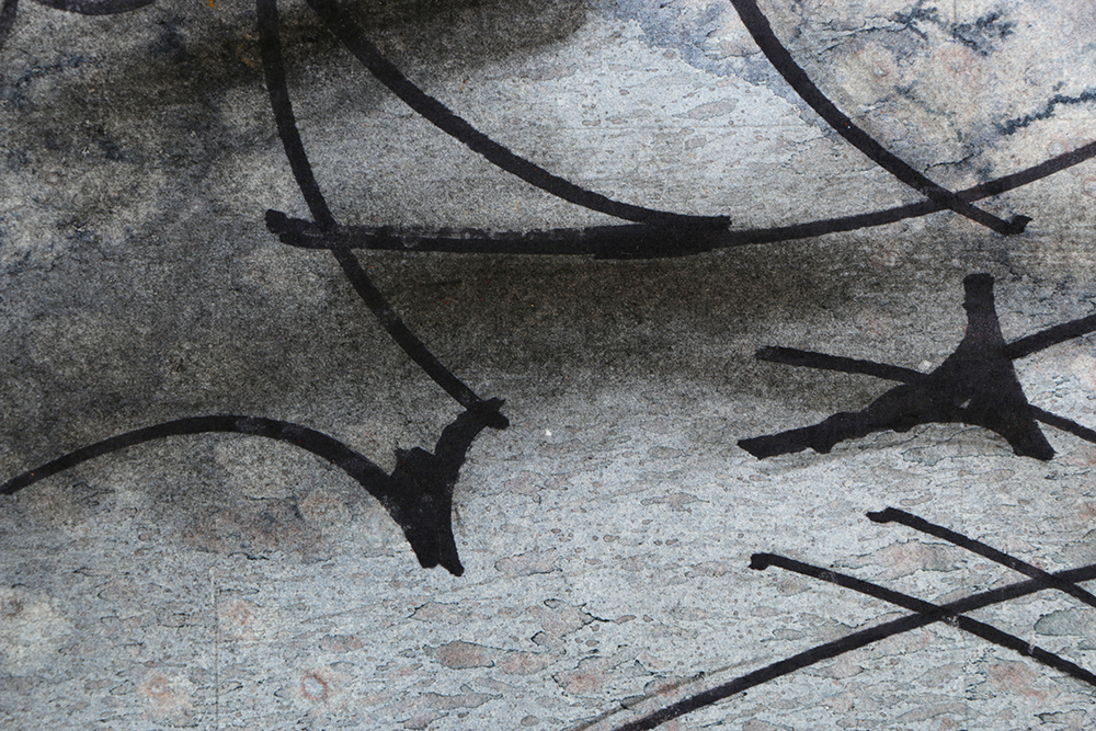 Ricardo Morin Abstract Ink and Watercolor Painting on Paper