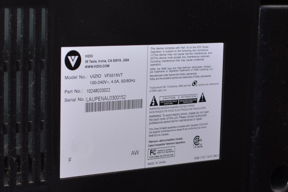 Vizio 55" Slim High Definition Television