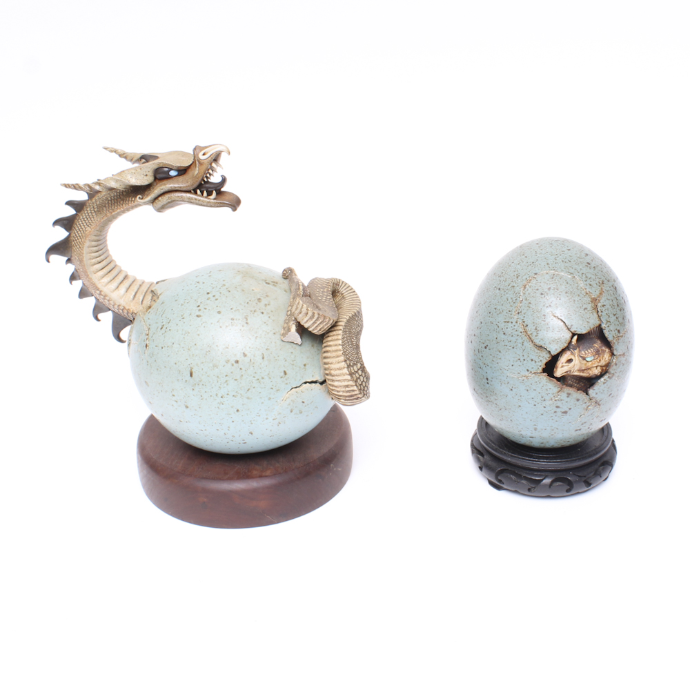Dennis Thompson Dragon Egg  Stoneware Sculptures