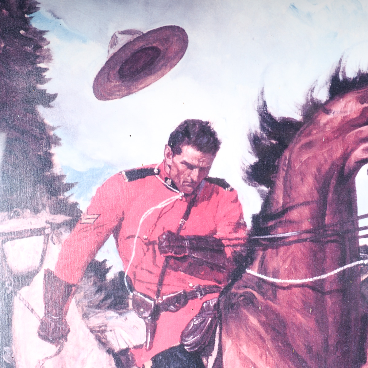 Royal Canadian Mounted Police Corporal Uniform  With Offset Lithograph After a Mountie on Horseback