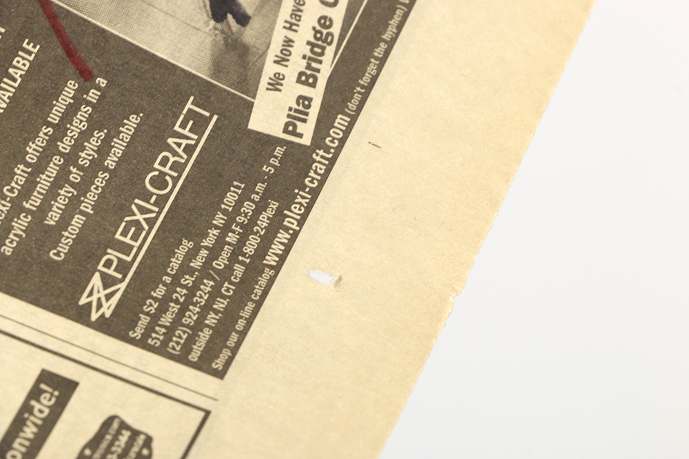 Ricardo Morin Abstract Mixed Media Painting on Newspaper