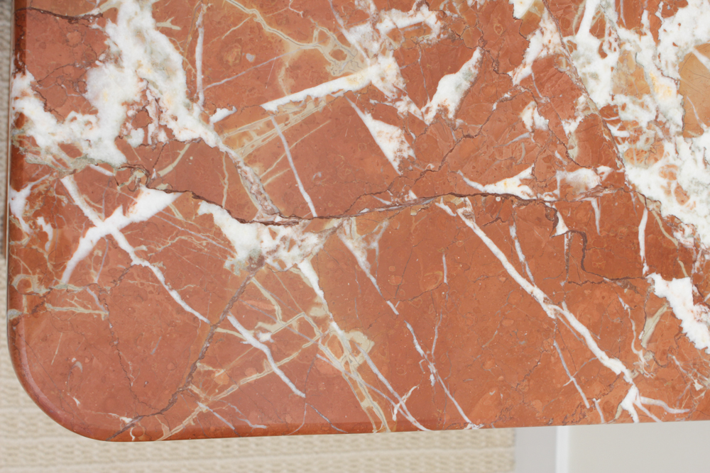 Vintage Double Pedestal Desk with Marble Top