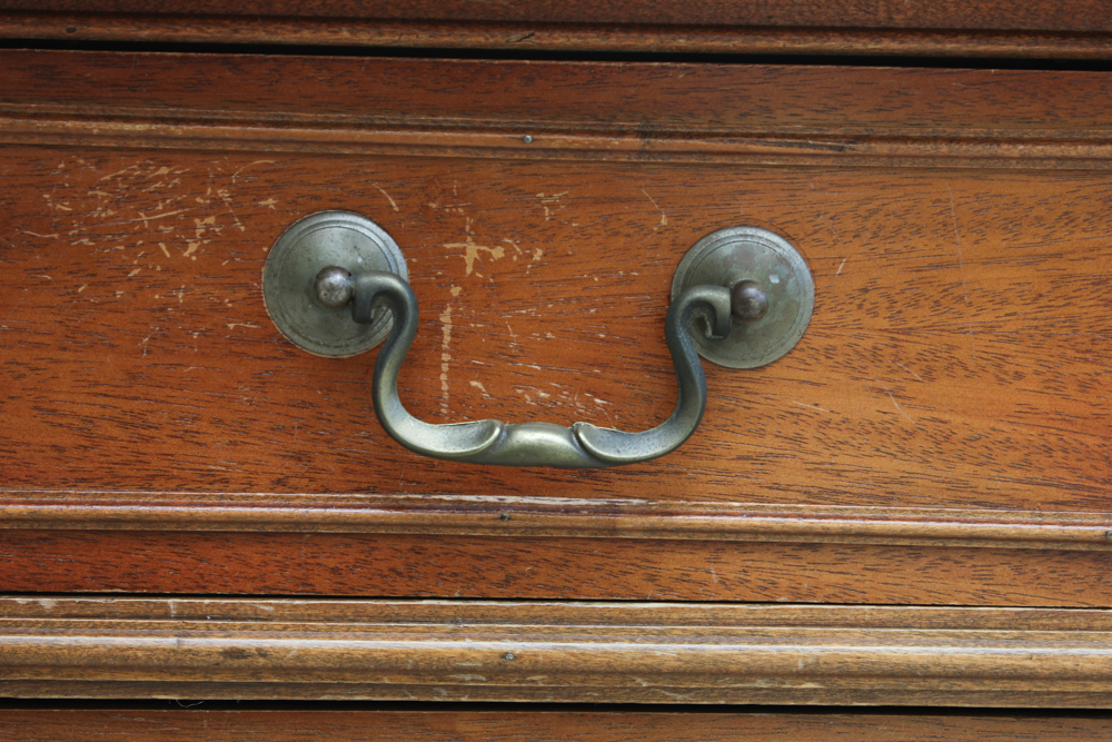 Vintage Double Pedestal Desk with Marble Top