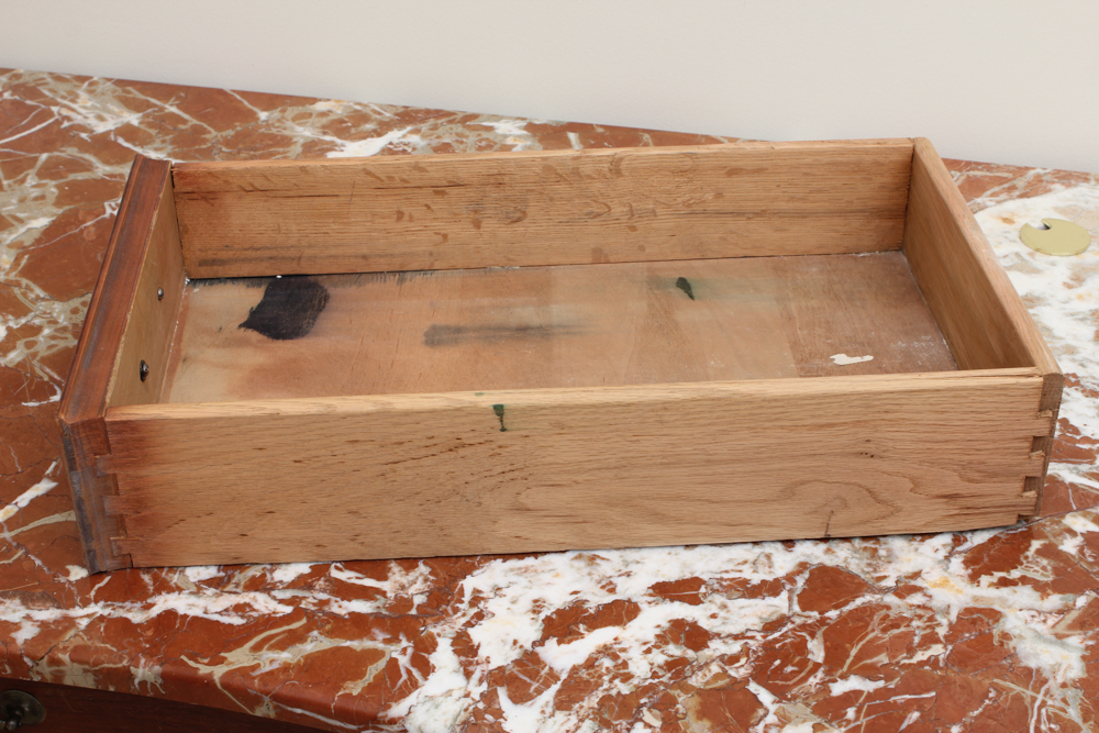 Vintage Double Pedestal Desk with Marble Top