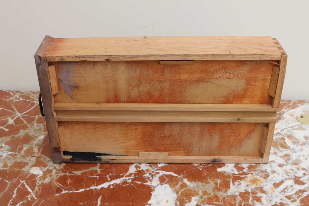 Vintage Double Pedestal Desk with Marble Top