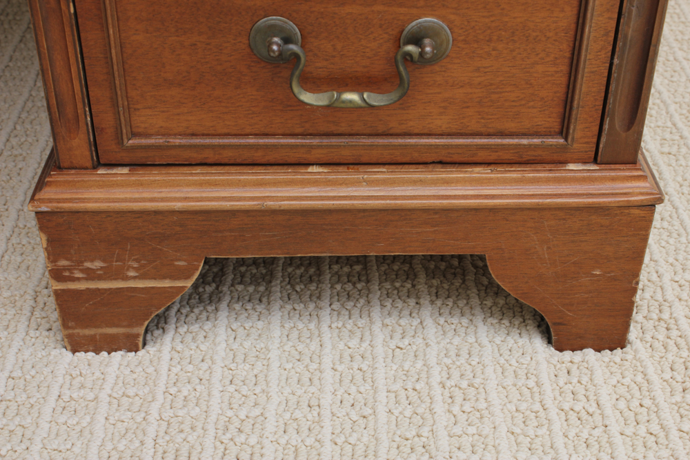 Vintage Double Pedestal Desk with Marble Top