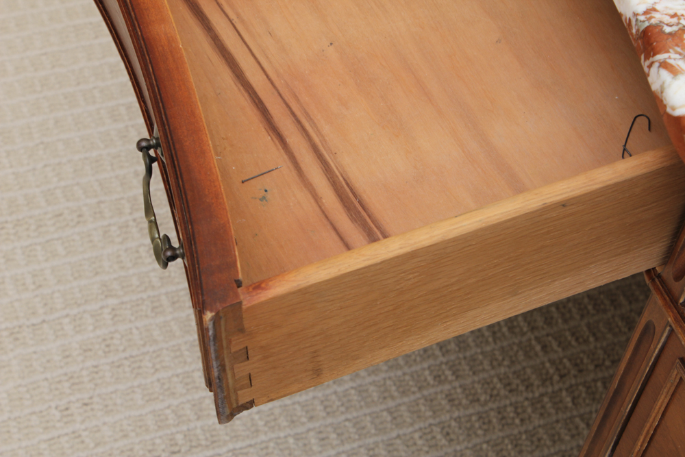 Vintage Double Pedestal Desk with Marble Top