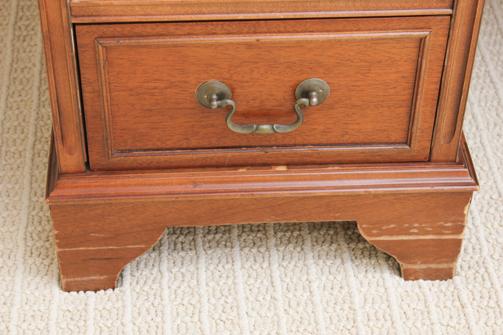 Vintage Double Pedestal Desk with Marble Top
