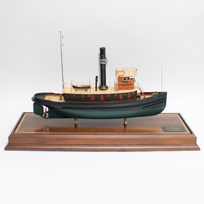 "Bath" Model Tugboat with Case and Book "Bath" Model Tugboat with Case and Book