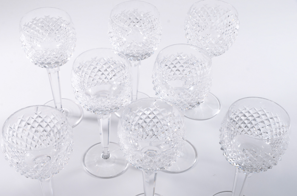Set of Eight Waterford Crystal "Alana" Wine Hocks
