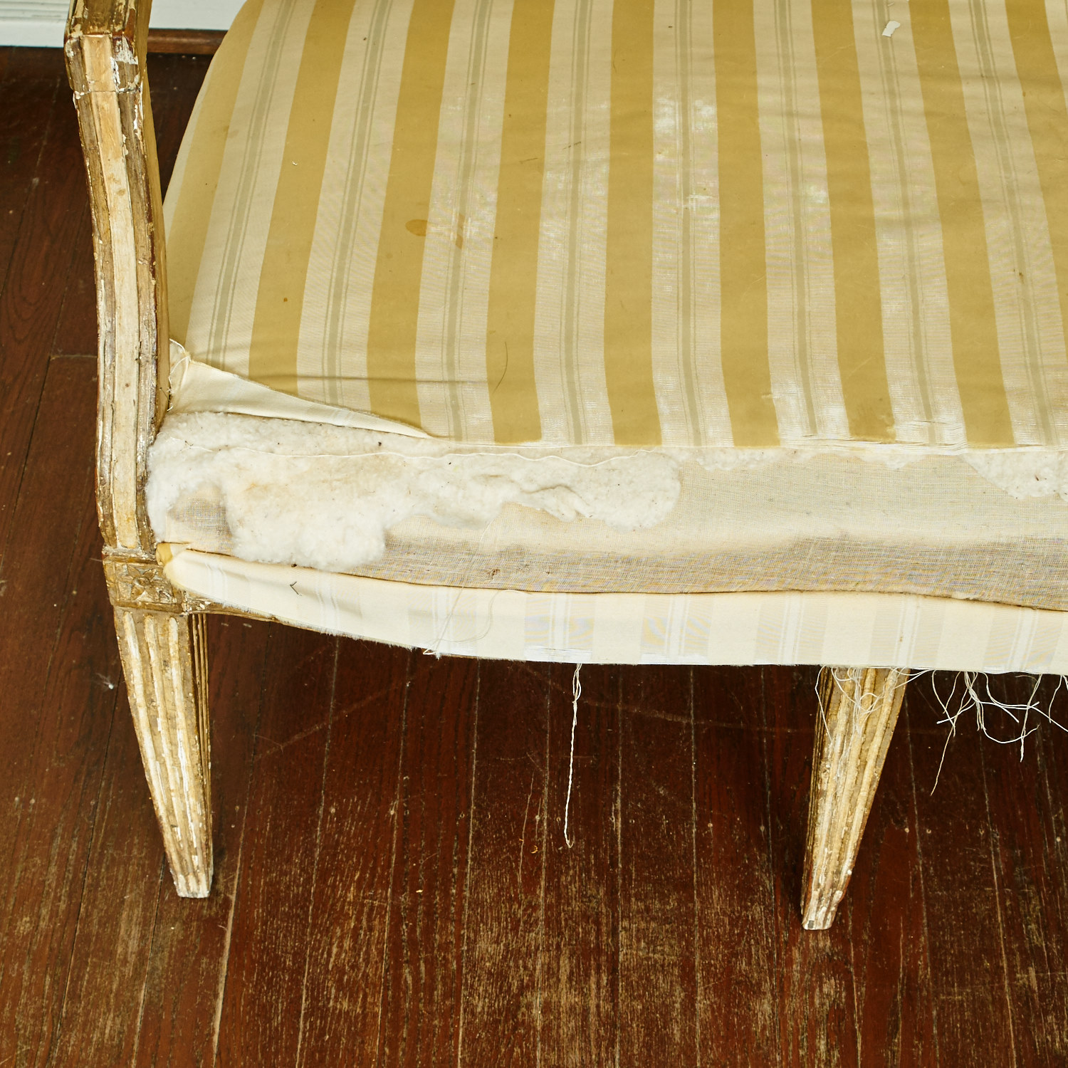 Antique Neoclassical Style Upholstered Bench