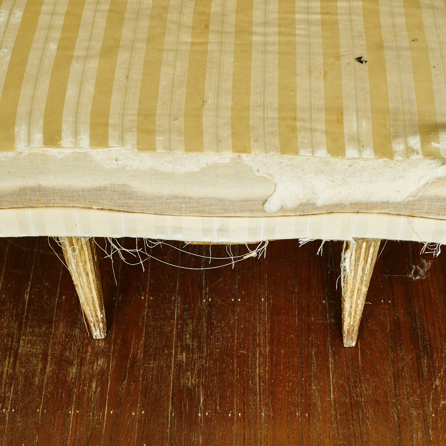 Antique Neoclassical Style Upholstered Bench