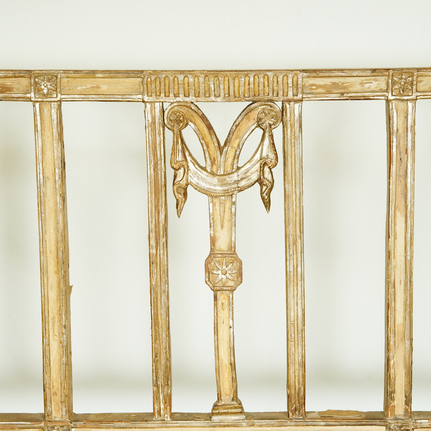 Antique Neoclassical Style Upholstered Bench