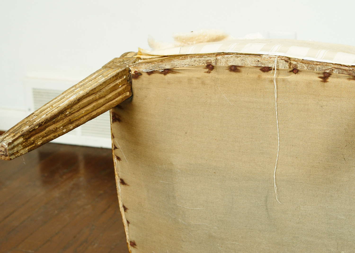 Antique Neoclassical Style Upholstered Bench