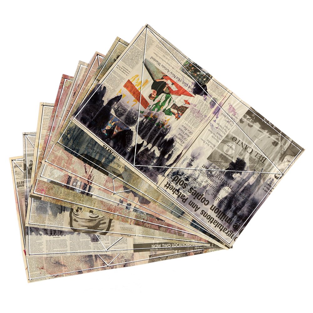 Ricardo Morin Mixed Media "Newsprint Series Nº 2"