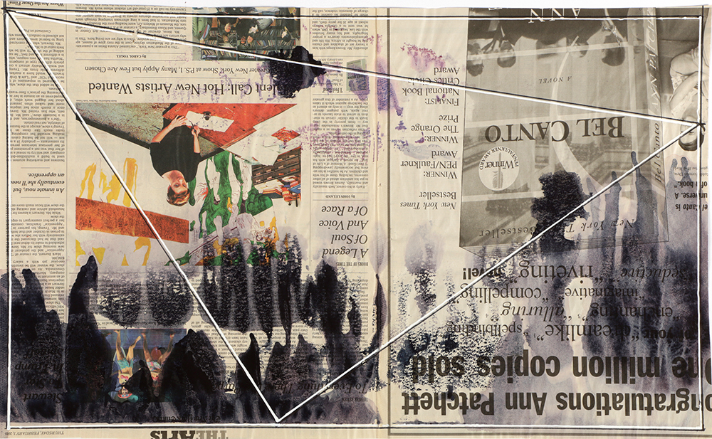 Ricardo Morin Mixed Media "Newsprint Series Nº 2"