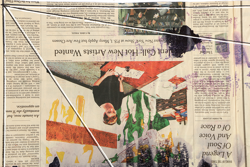 Ricardo Morin Mixed Media "Newsprint Series Nº 2"