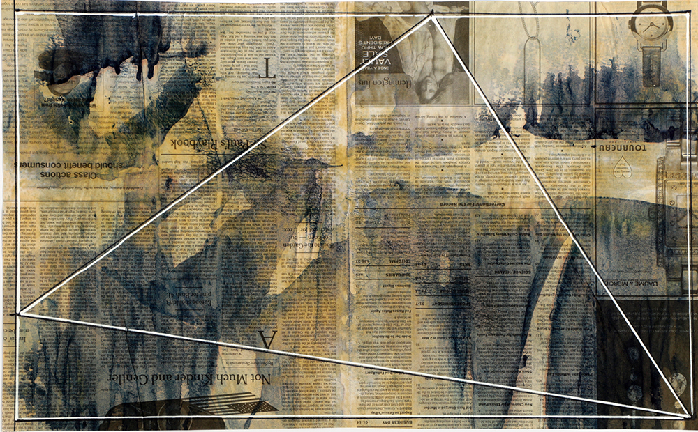 Ricardo Morin Mixed Media "Newsprint Series Nº 2"