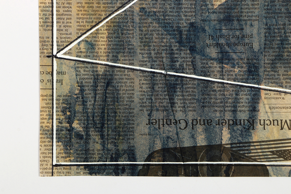 Ricardo Morin Mixed Media "Newsprint Series Nº 2"