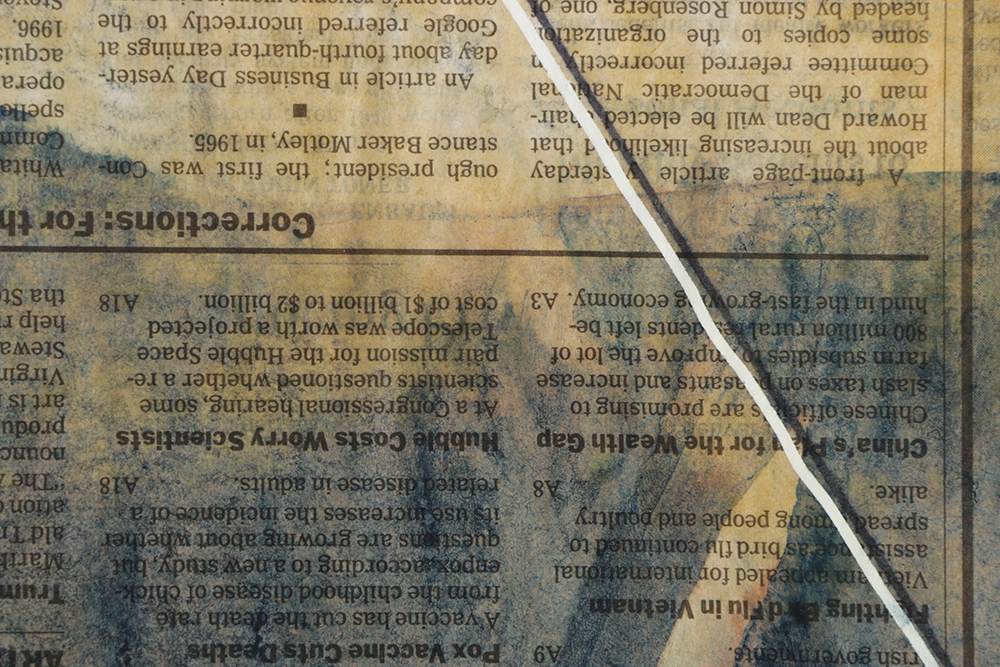 Ricardo Morin Mixed Media "Newsprint Series Nº 2"