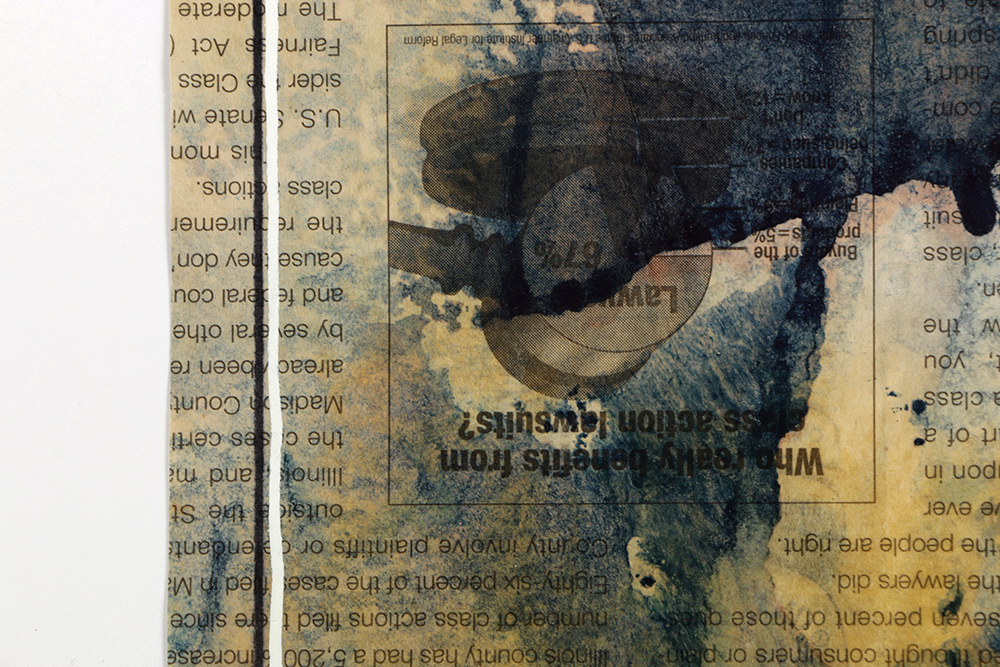 Ricardo Morin Mixed Media "Newsprint Series Nº 2"