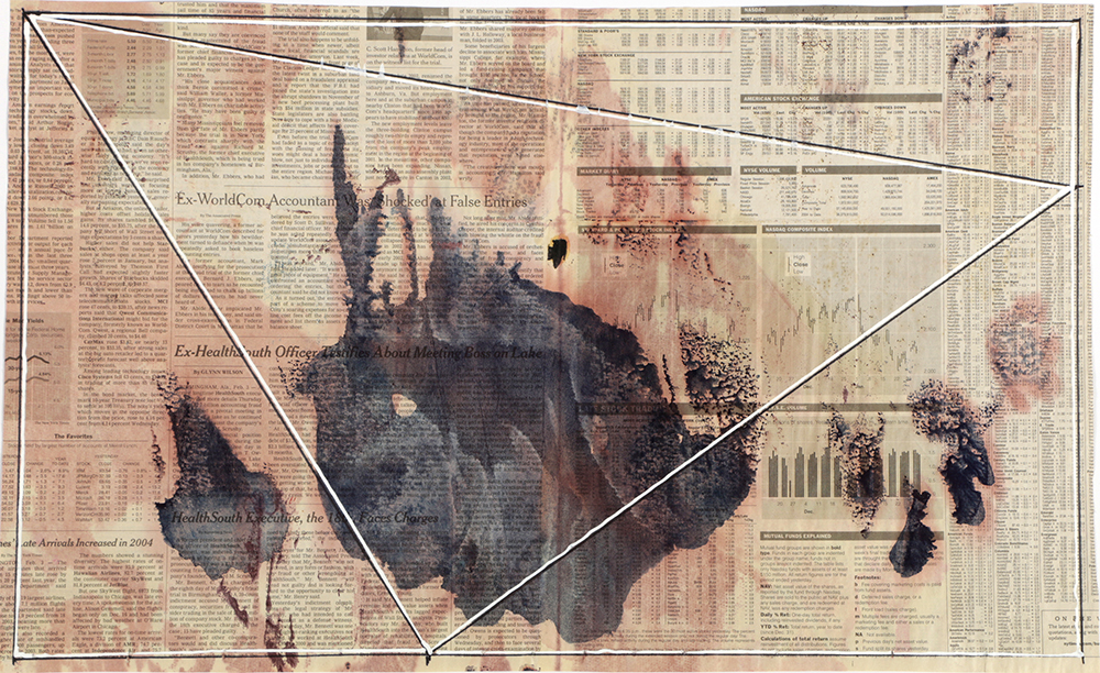 Ricardo Morin Mixed Media "Newsprint Series Nº 2"