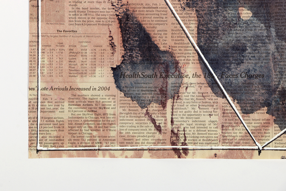 Ricardo Morin Mixed Media "Newsprint Series Nº 2"