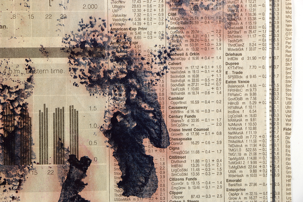 Ricardo Morin Mixed Media "Newsprint Series Nº 2"