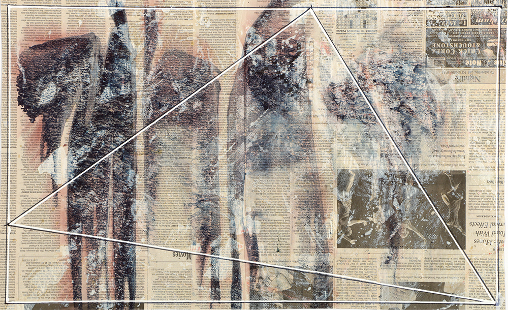 Ricardo Morin Mixed Media "Newsprint Series Nº 2"