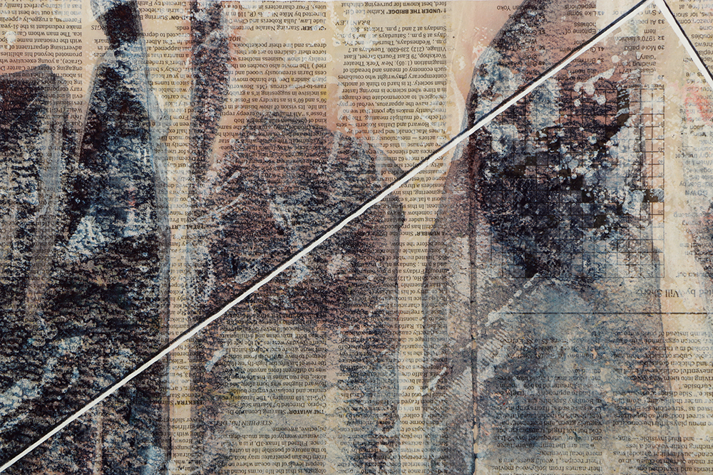 Ricardo Morin Mixed Media "Newsprint Series Nº 2"
