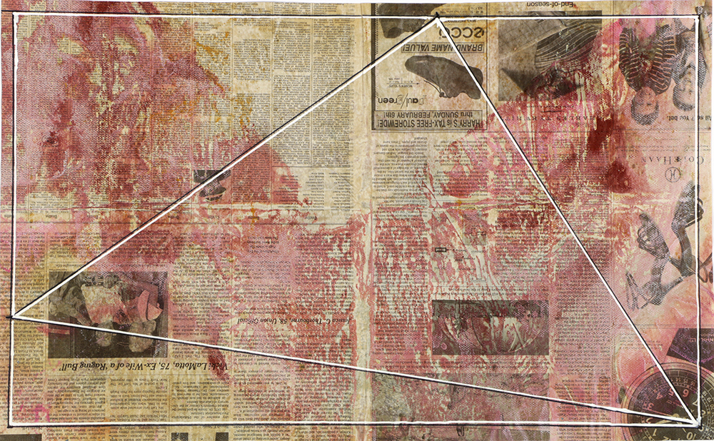 Ricardo Morin Mixed Media "Newsprint Series Nº 2"