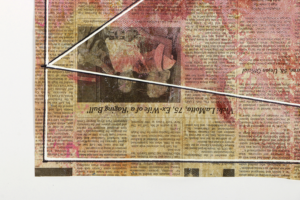 Ricardo Morin Mixed Media "Newsprint Series Nº 2"
