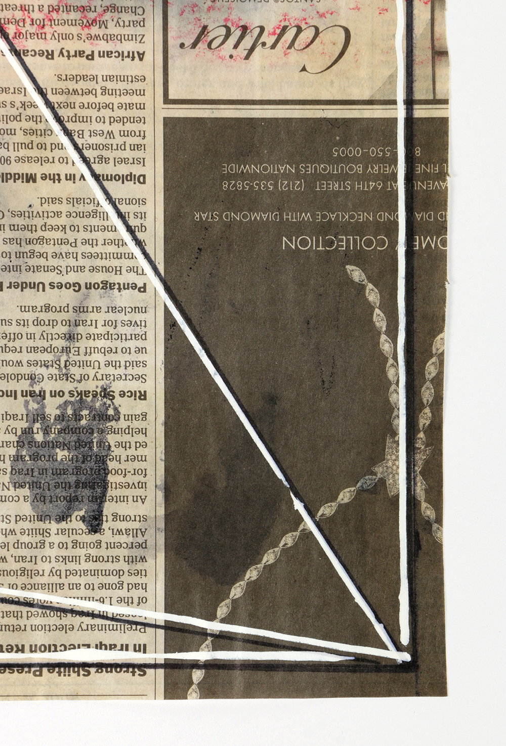 Ricardo Morin Mixed Media "Newsprint Series Nº 2"