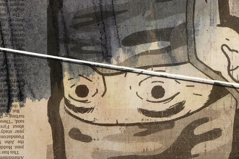 Ricardo Morin Mixed Media "Newsprint Series Nº 2"