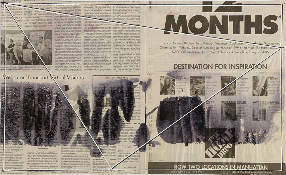 Ricardo Morin Mixed Media "Newsprint Series Nº 2"