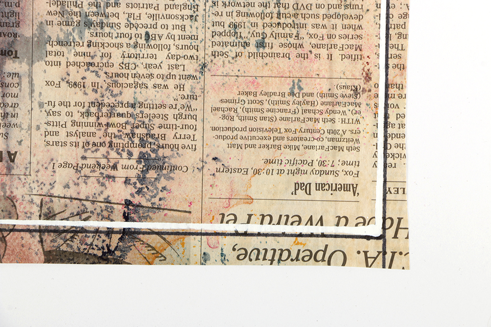 Ricardo Morin Mixed Media "Newsprint Series Nº 2"