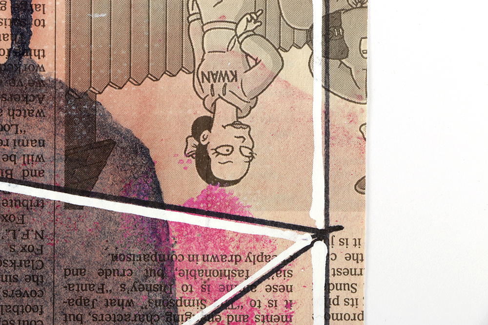 Ricardo Morin Mixed Media "Newsprint Series Nº 2"