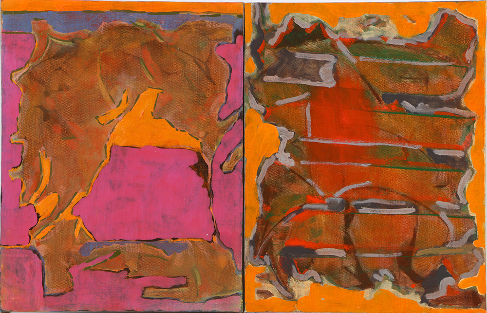 Ricardo Morin Oil Painting on Linen "Silent Diptych"