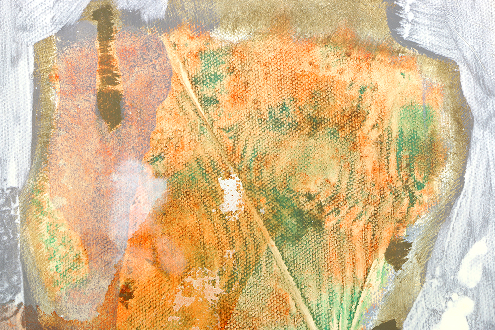 Ricardo Morin Oil Painting on Unstretched Canvas of an Abstract Composition