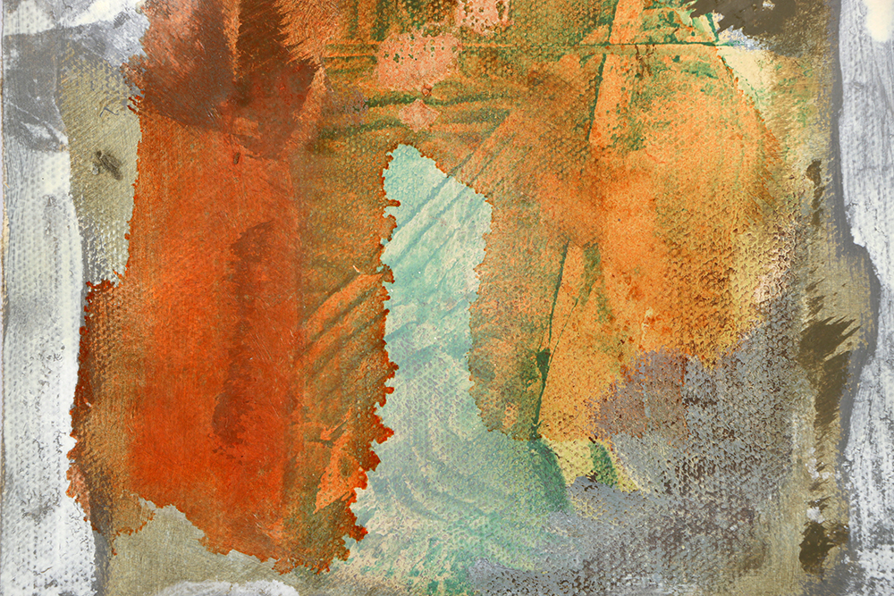 Ricardo Morin Oil Painting on Unstretched Canvas of an Abstract Composition