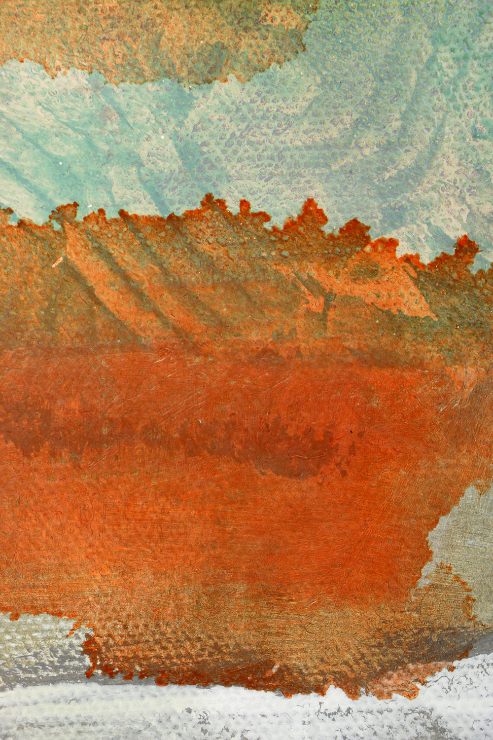 Ricardo Morin Oil Painting on Unstretched Canvas of an Abstract Composition