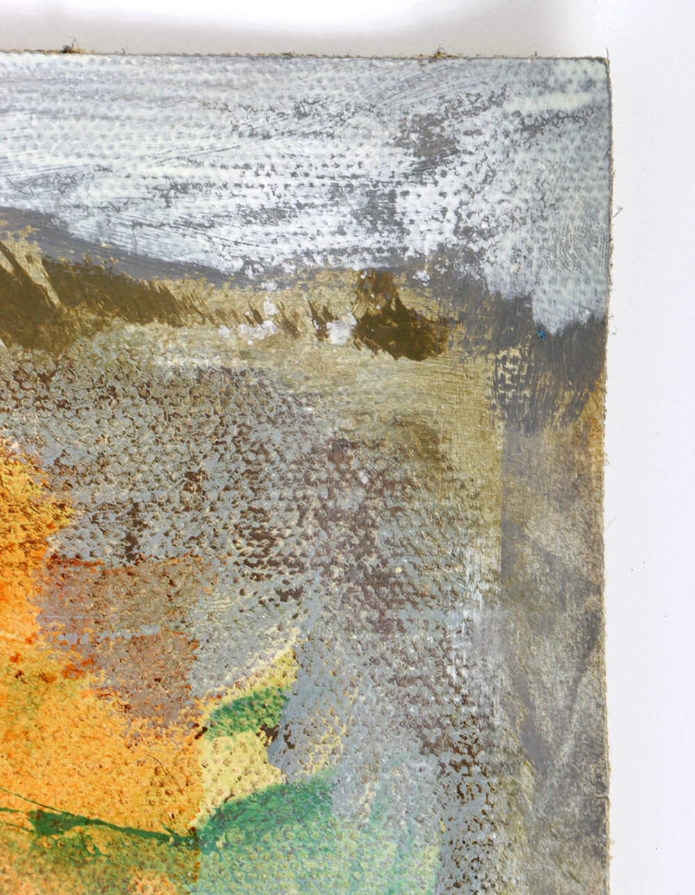 Ricardo Morin Oil Painting on Unstretched Canvas of an Abstract Composition