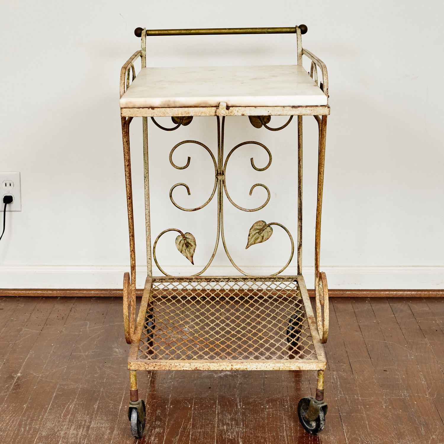 Vintage Marble Top Bar Cart