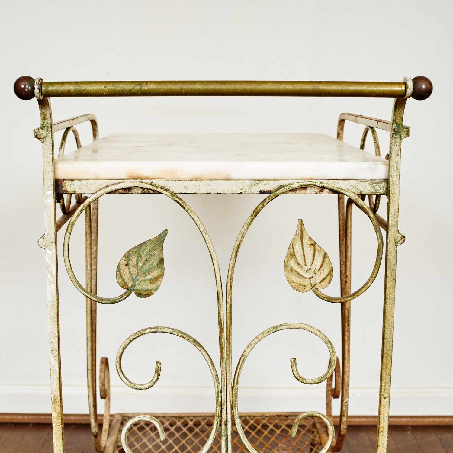Vintage Marble Top Bar Cart