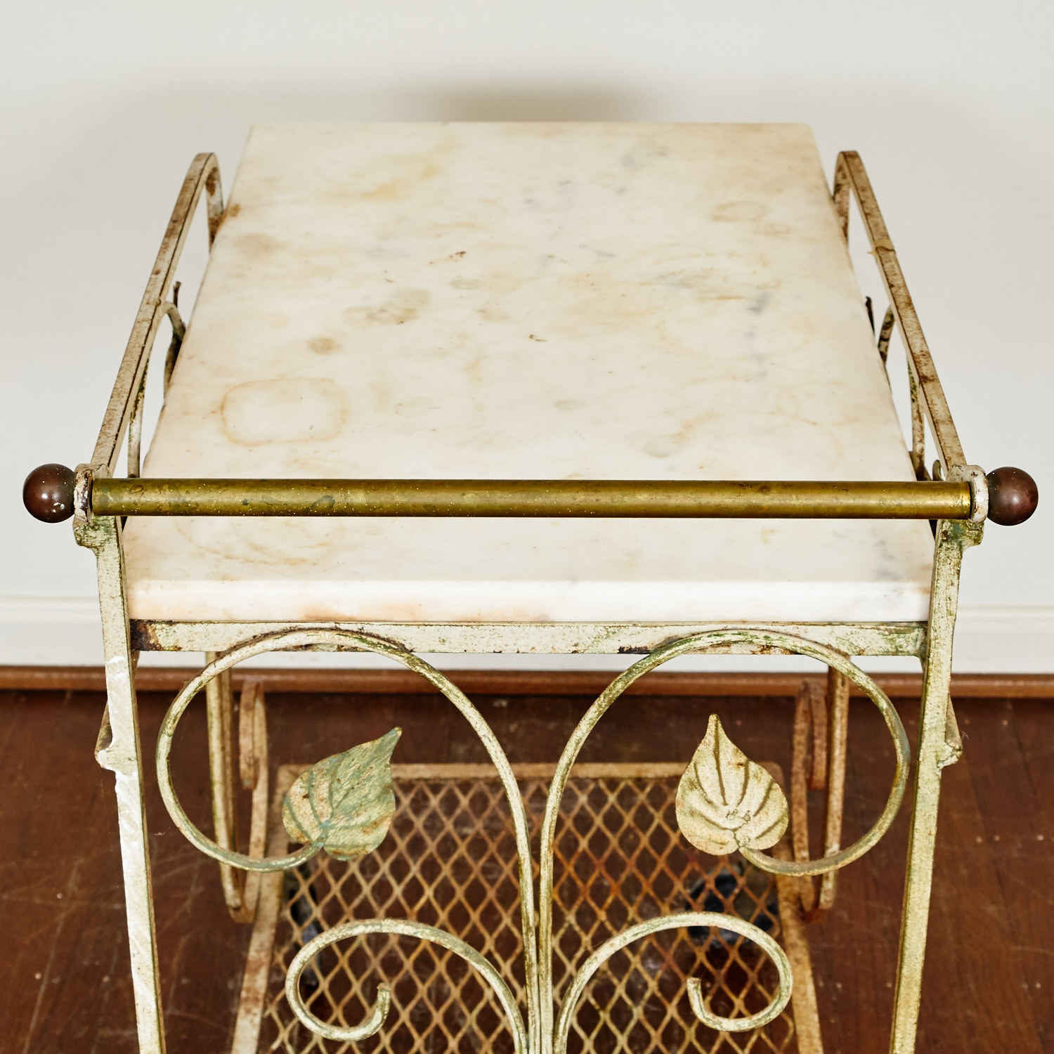 Vintage Marble Top Bar Cart