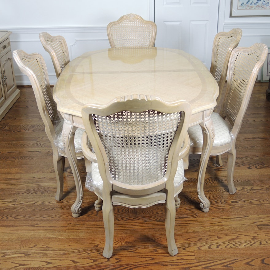Thomasville French Provincial Style Dining Table and Six Chairs
