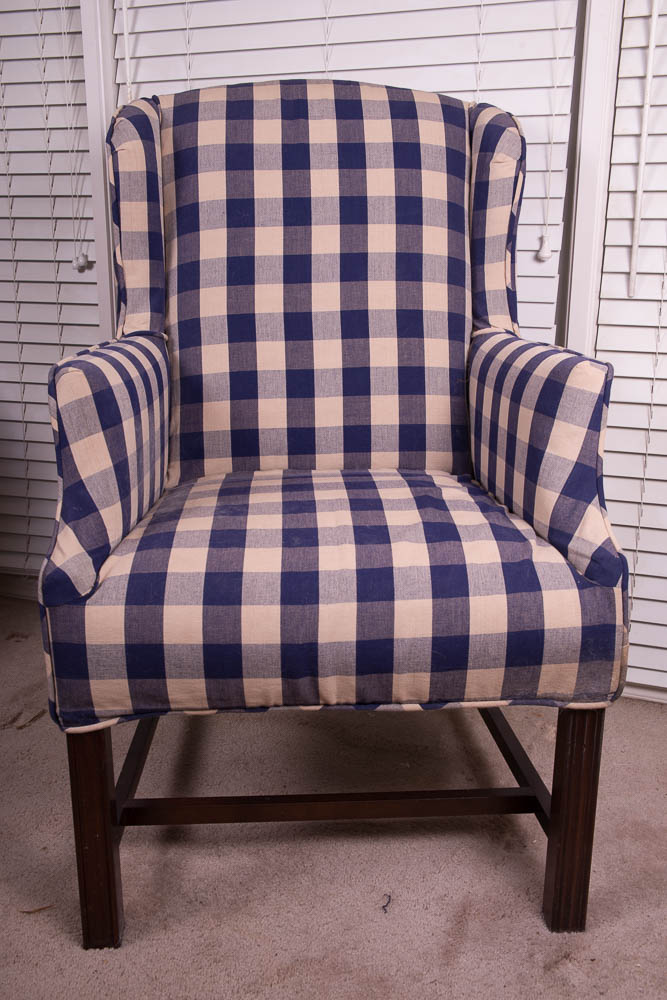 Pair of Upholstered Wing Back Chairs